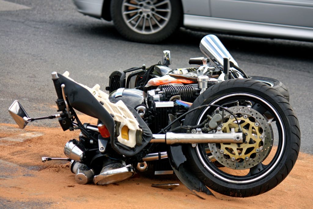 Car Accident Motorcycle and Light Vehicle Crash