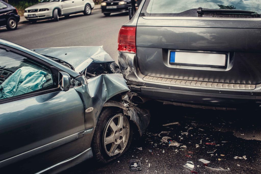 Car destroyed after an accident Car destroyed after an accident
