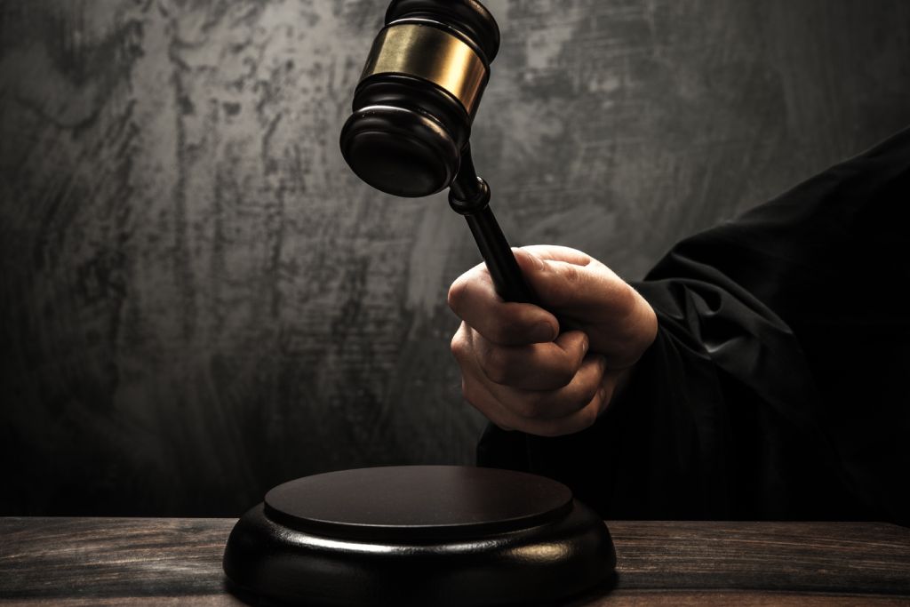 Judge slamming gavel