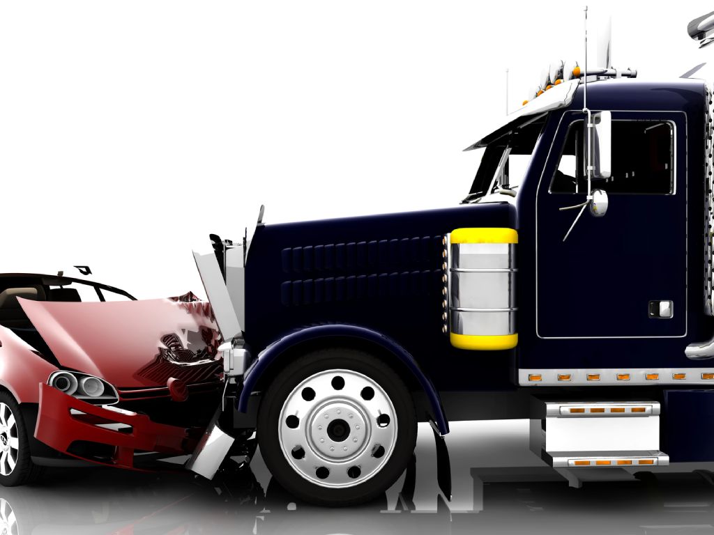 Truck damaged during the accident